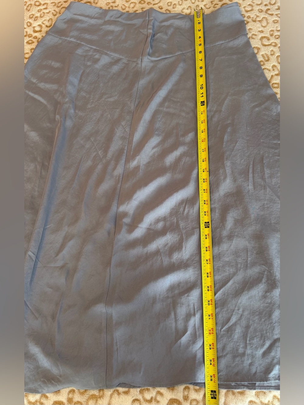 NWT VINCE Paneled Front Flutter Long Skirt In Iris Blue Size: 16 - Picture 9 of 11